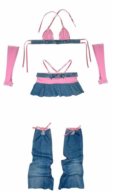 Lower Waist Jeans Outfit, Rave Outfits Pink, Skirt And Leg Warmers, Pink Rave Outfit, Hot Pink Y2k, Gyaru Aesthetic, Demon Oc, Roblox Ids, Rave Fit