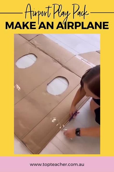 Airport Diy Ideas, Pilot Dramatic Play, Plane Activity For Preschool, Airport Play Area, Plane Classroom Theme, How To Make Airplane, Plane Dramatic Play, Dramatic Play Airport, Airport Activities For Kids