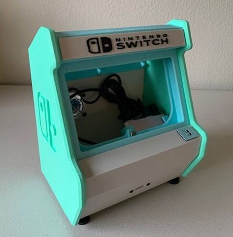 Nintendo Switch Cabinet Diy, Arcade Cabinet, Arcade Machine, Diy Cabinets, Cabinet Styles, Power Outlet, 8 Bit, Purple And Black, Animal Crossing