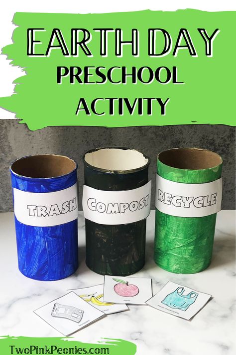 Earth Day Preschool Activity Earth Week Preschool, Earth Day Preschool, Planets Preschool, Earth Day Preschool Activities, Recycling Activities For Kids, Earth Day Games, Ochrana Prírody, Planets Activities, Spring Preschool Activities