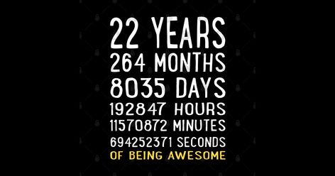 22nd birthday gift , 22nd birthday ideas , 22nd birthday women , 22nd birthday men , for him , for her , 22 years old gift , 22 nd birthday , of being awesome -- Choose from our vast selection of stickers to match with your favorite design to make the perfect customized sticker/decal. Perfect to put on water bottles, laptops, hard hats, and car windows. Everything from favorite TV show stickers to funny stickers. For men, women, boys, and girls. 24 Th Birthday, 22 Years Old Birthday, Birthday 22 Years, Hello 22, Happy Birthday 22, 22 Birthday Gifts, Birthday 22, Birthday Men, Birthday Women