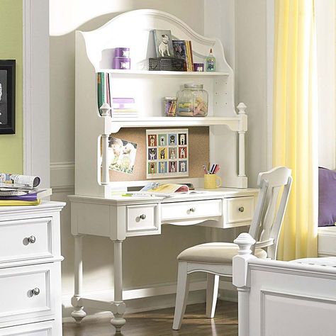 White Desk With Hutch, Study Room Furniture, Legacy Classic Furniture, Belfort Furniture, Side Bed, Colorful Bedding, Youth Bedroom, Desk Hutch, Bedroom Desk