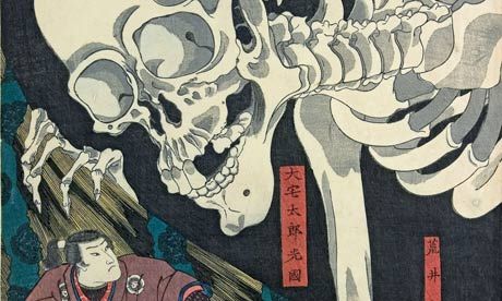 Utagawa Kuniyoshi Japanese Skeleton, Utagawa Kuniyoshi, Japanese Mythology, Japanese Print, Skeleton Print, The Skeleton, Ukiyo E, Japan Art, Japanese Prints