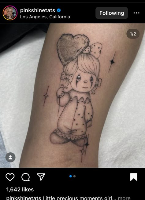 Precious Moments Clown Tattoo, My Precious Moments Tattoo, Precious Moment Tattoo, Precious Moments Tattoos Angels, Baby Clown Tattoo, Precious Moments Drawings, Precious Moments Tattoos, Moment Tattoo, Ballerina Tattoo