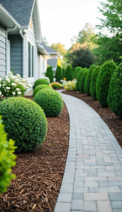 23 Side of House Landscaping Ideas: Boost Curb Appeal Side Of House Landscaping Ideas, Side Of House Landscaping, House Landscaping Ideas, Gravel Pathway, Clumping Bamboo, Wood Edging, Flagstone Walkway, Boost Curb Appeal, Raised Planter Beds