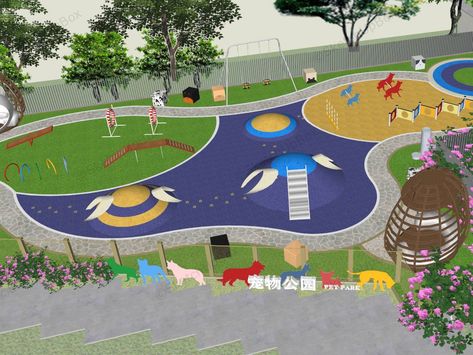 Diy Dog Park, Dog Park Ideas, Park Design Ideas, Dog Park Design, Dog Park Equipment, Sketchup 3d Warehouse, Sketchup Free, Park Design, Park Playground