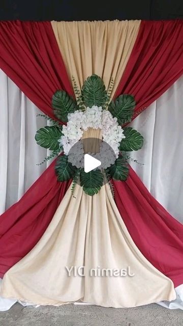 Wedding Card Decorations, Curtain Styles, Beautiful Wedding Decorations, Wedding Backdrop Decorations, Backdrop Ideas, September 16, Paper Flowers Diy, Backdrop Decorations, Church Decor