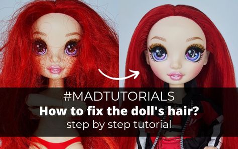 How to fix the doll's hair - doll hair repair 5-step tutorial - Margaret Ann Doll Hair Repair, Fix Doll Hair, Hair Step By Step, Barbie Hair, Step By Step Hairstyles, Cheap Hair Products, Barbie Birthday, Hair Repair, Doll Hair