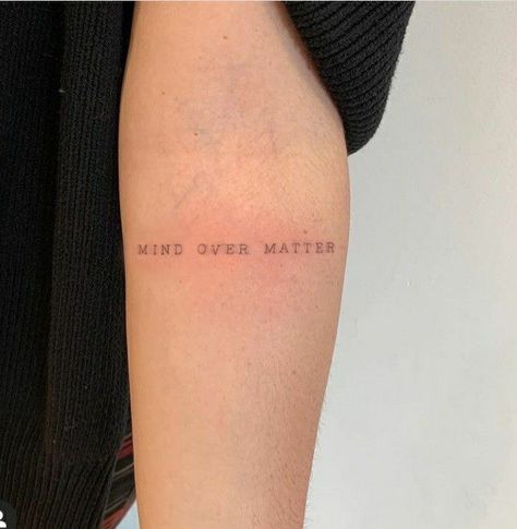 Tattoos Independent Woman, Motivating Tattoos For Women, Think Less Live More Tattoo, Mind Matter Tattoo, Independent Woman Tattoo, Arm Text Tattoos For Women, Tattoo On Clavicle, Independent Tattoo Ideas, Little Quote Tattoos