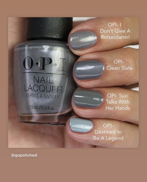 Opi Clean Slate, Grey Opi Nail Polish, Opi Gray Nail Polish, Slate Nails, Dip Nail Colors, Opi Gel Nails, Opi Nail Colors, Dip Nail, Christmas Gel Nails