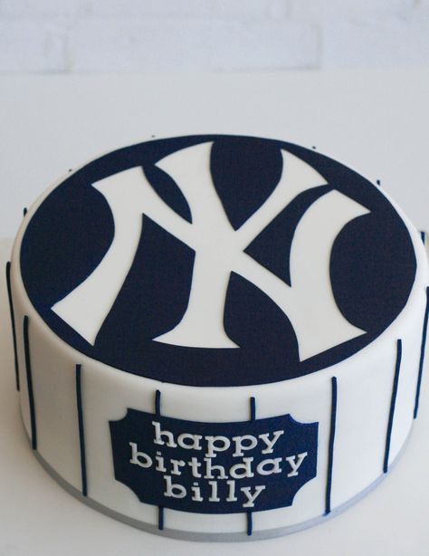 Yankees Party, New York Yankees Cake, Yankees Birthday Party, Yankee Cake, Baseball Birthday Cakes, Sports Cakes, French Buttercream, 9th Birthday Cake, Baseball First Birthday