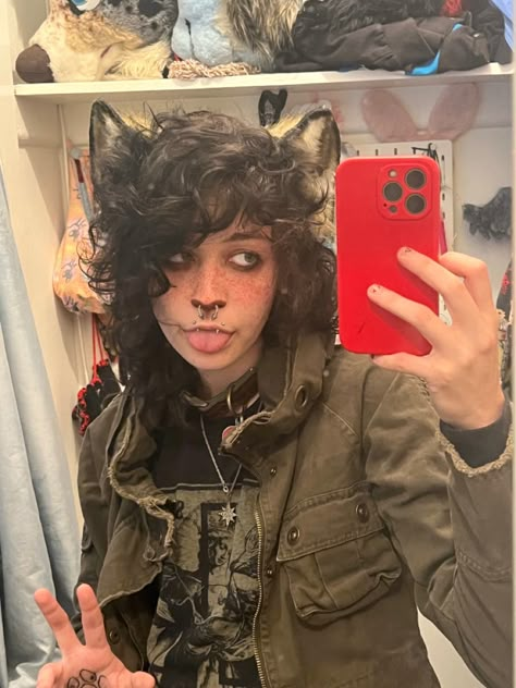 Kemonomimi Makeup, Kemonomimi Aesthetic, Therian Makeup, Aesthetic Face Claims, Puppy Boy, Therian Stuff, Masc Outfits, Gender Envy, Hair Reference