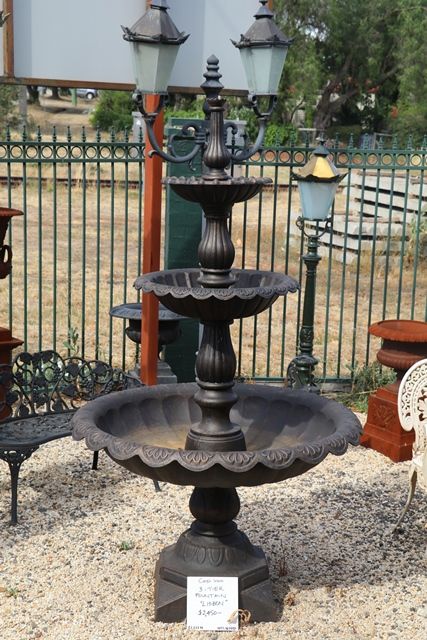 Cast Iron Fountain, Front Path, Dahlia Garden, Goth Garden, Fountains Backyard, Dahlias Garden, Tiered Garden, Garden Fountain, Black Iron