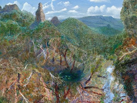 William Robinson Australian Artist, William Robinson, Australian Painting, Landscape Mode, Australian Painters, Contemporary Landscape Painting, Twin Falls, Ancient Tree, Australian Art