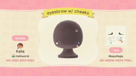 Animal Crossing Cheek Design, Acnh Face Paint, Acnh Patterns, Acnh Clothes, Animal Crossing 3ds, Acnh Designs, Animal Crossing Qr Codes Clothes, Freckle Face, Acnh Codes