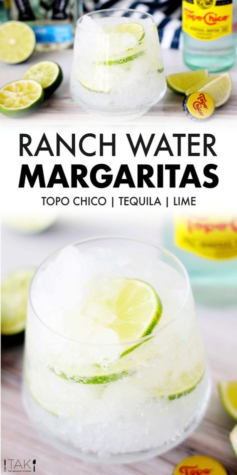 Tequila, limes, and Topo Chico are all you need! The Ranch Water is a beat-the-heat, thirst-quenching tequila cocktail. It’s light, easy to sip on, and over-the-top refreshing thanks to fresh lime juice and the excessive bubbliness of Topo Chico. Consisting of only three simple ingredients, it's both easy to whip up and so very fun to sip on! Perfect for a newbie mixologist and a sure-fire hit for parties and summertime sipping! Texas Cocktails, Ranch Water, Pina Coladas, Tequila Cocktail, Cocktail Serving, Easy Drink Recipes, Margarita Cocktail, Keto Drink, Easy Drinks