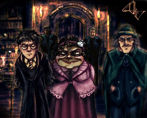 Chapter Twenty-Seven - Page 610: "He was heading back to Gryffindor Tower," said Umbridge. There was an indecent excitement in his voice. “The Malfoy boy cornered him." Professor Mcgonagall Fanart, Proffesor Mcgonagall Harry Potter, Severus Snape And Minerva Mcgonagall, Mcgonagall Vs Umbridge, Muggleborn Headcanon Pop Culture, Harry Potter Illustrations, Yer A Wizard Harry, Hogwarts Aesthetic, Harry Potter Art