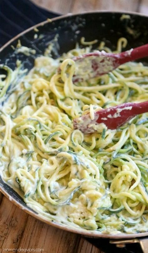 Creamy Zucchini Noodles. #healthyrecipes #healthyfood #healthylife #diet #nutrition Keto Supper, Keto Karma, Keto Noodles, Creamy Zucchini, Nutrisystem Recipes, Zucchini Noodle Recipes, Noodles Recipes, Zoodle Recipes, Keto Lasagna