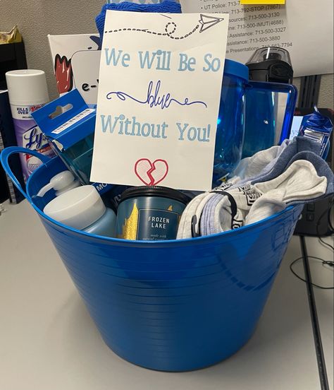 Farewell Basket For Coworker, Goodbye Basket For Coworker, Coworkers Last Day Of Work Ideas, Farewell Gift Ideas For Coworker, Last Day Of Work Gift, Last Day Of Work Gift For Coworkers, Farewell Ideas For Coworkers, Good Bye Party Ideas Coworker, Goodbye Party Ideas Work