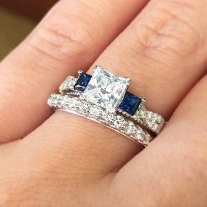 Verragio Engagement Rings, Sapphire And Diamond Engagement Ring, Rings Sapphire, Beautiful Wedding Rings, Princess Cut Engagement Rings, Princess Cut Rings, Best Engagement Rings, Wedding Rings Vintage, Engagement Ring Cuts