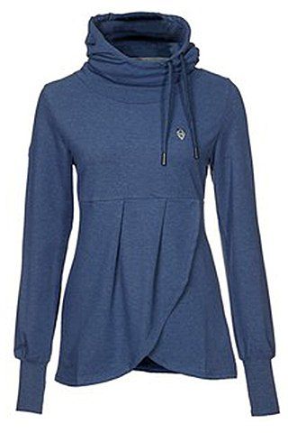 Stylish Cowl Neck Long Sleeve Solid Color Asymmetrical Women's Sweatshirt Sweatshirts & Hoodies | RoseGal.com Mobile Wholesale Sweatshirts, Asymmetrical Sweatshirt, Plain Hoodies, Cowl Neck Long Sleeve, Cheap Hoodies, Cute Sweatshirts, Sammy Dress, Embroidered Sweatshirt, Sweatshirts Online