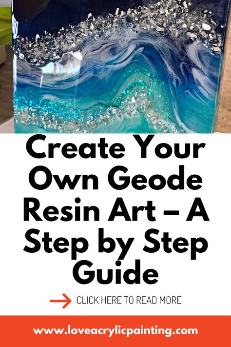 Hey friends! 😍 If you're looking for a new and exciting art project to try, you have to check out my blog post all about geode resin art!🎨🌈 I share tips and tricks for creating stunning geode art pieces that will be the envy of all your friends. Plus, I have some bonus tips for working with resin that you won't want to miss. Head over to my blog now and let's get creative together! 💕🌟#GeodeArt #ResinCrafts #EnchantingCreatives Resin Geode Painting, Resin Canvas Art Tutorial, Resin Geode Tutorial, Diy Geode Resin Art, Resin Art Geode, Resin Geode Art Canvas, Diy Resin Art Canvas, How To Make Resin Art, Geode Crafts