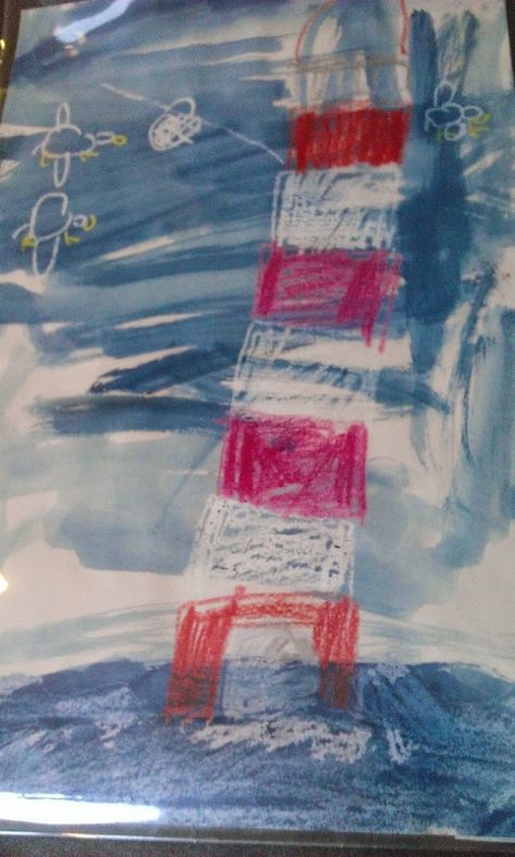 Beach Eyfs, Seaside Eyfs, Primary School Art Lessons, Lighthouse Keepers Lunch, Lunch Board, Primary School Art, Seaside Theme, Lighthouse Keeper, Wax Crayons