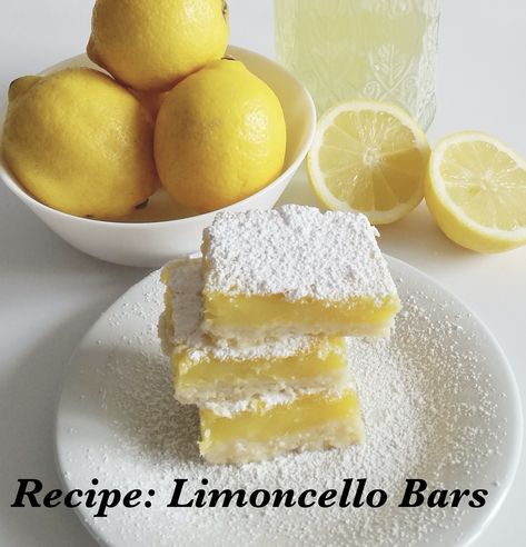 Recipe – Limoncello Bars Creamy Limoncello Bars, Limoncello Bars Recipe, Recipes Using Limoncello, Limoncello Bars, Lemoncello Recipes Desserts, Lemoncello Recipes, Lemoncello Dessert, Limoncello Desserts, Biscotti Recipe