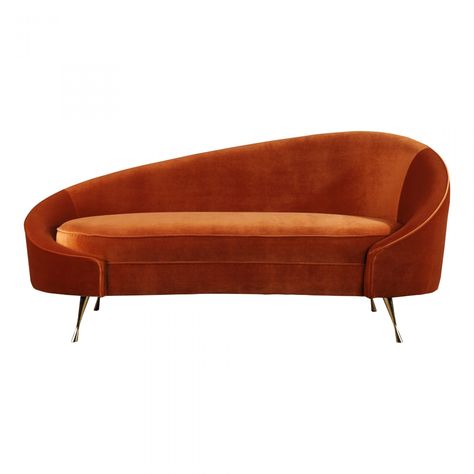 Abigail Chaise Umber | Products | MOE'S Wholesale Art Deco Chaise Lounge, Daybed In Living Room, Velvet Chaise Lounge, Upholstered Chaise Lounge, Upholstered Chaise, Chaise Lounges, Focal Points, Stainless Steel Legs, Chaise Lounge Chair