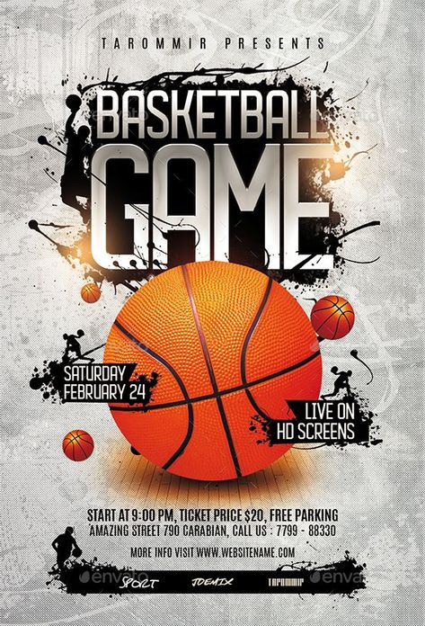 Game Day Flyer, Sports Day Poster, Basketball Flyer, Folded Business Cards, Graphic Design Posters Layout, Street Basketball, Sports Design Inspiration, Basketball Posters, Sport Poster Design