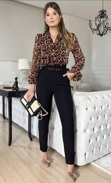 Leopard Print Outfits, Animal Print Outfits, Office Casual Outfit, Classy Work Outfits, Trendy Fall Outfits, Classy Casual Outfits, Looks Chic, Work Outfits Women, Work Attire