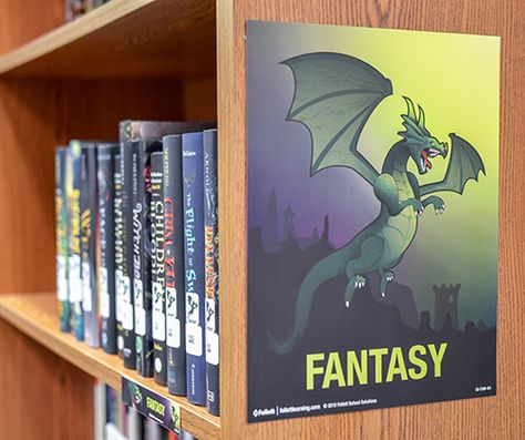 Genrefy Your School Library | Follett Genre Solutions Library Signage, Library Themes, Elementary School Library, Library Skills, Genre Labels, Elementary Library, Book Genre, Kids Library, Library Ideas