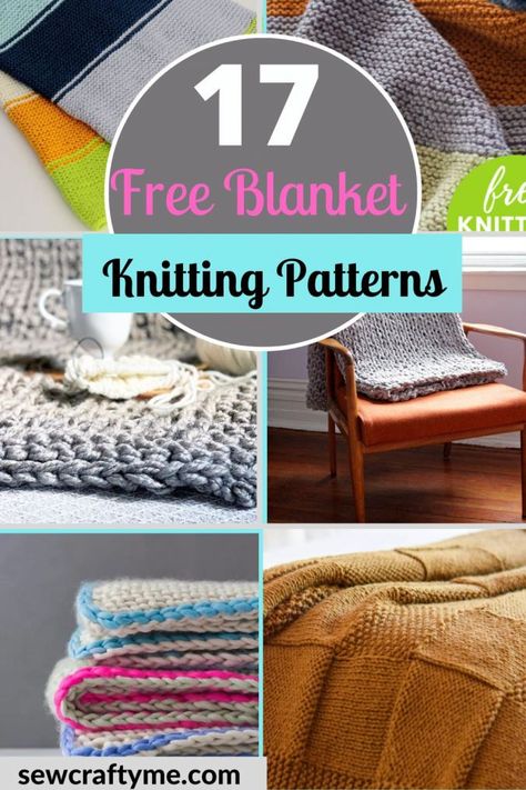 Have you been wanting to knit a blanket but didn't know where to start? Look no further! Here we have an easy-to-follow collection of tutorials for knitting 17 different blankets, from simple garter stitch throws to advanced cables and chevrons. Pick your pattern and let's get started! Knit A Blanket, Knit Throw Blanket Pattern, Diy Knitting Projects, Easy Knit Blanket, Diy Knit Blanket, Knitted Blanket Squares, Mitered Square, Learning To Knit, Throw Blanket Pattern