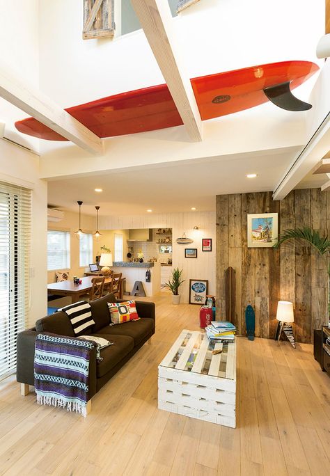 Surfer Home, Surf Room, Surf Decor, Surf House, Beach House Decor, Container House, Ideal Home, Apartment Decor, Surfboard