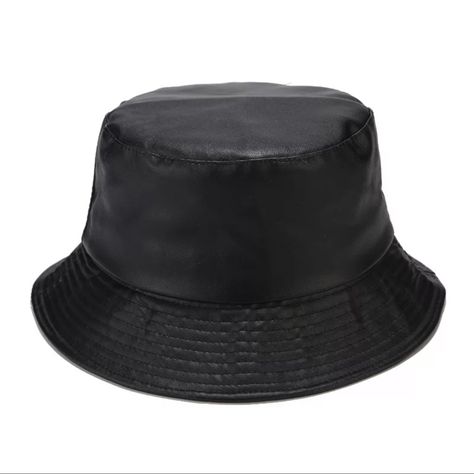 Leather Bucket Hat, Beach Bucket Hat, Bob Chapeau, Flat Top Hat, Hiking Hat, Hats Black, Mens Bucket Hats, Bucket Cap, Hip Hop Cap