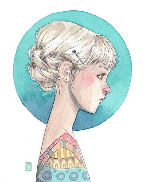 Character Design Girl, Watercolor Inspiration, Portrait Illustration, Watercolor Illustration, Interesting Art, Painting Inspiration, Art Sketches, Painting & Drawing, Art Girl