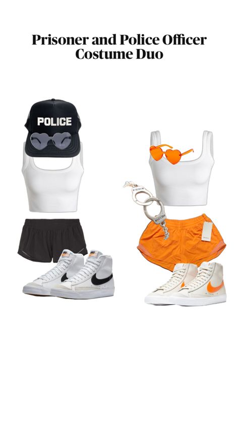 Robber Halloween Costume, Halloween Cop, Costume Duo, Officer Costume, Police Officer Costume, Prisoner Costume, Cops And Robbers, Duo Halloween Costumes, Halloween Costumes Friends