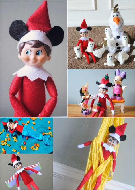 disney elf on the shelf ideas Elf On The Shelf Disney Surprise, Elf 2023, Elf 2024, Elf Stuff, Elf Shenanigans, Disney Surprise, Magic In The Air, Elf Dress, Christmas Elf Doll