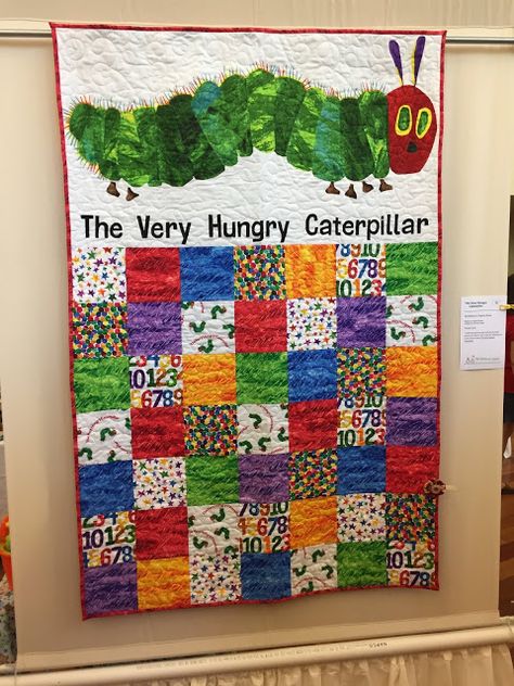 DianeLoves2Quilt: Brentwood Quilt Show Hungry Caterpillar Quilt Ideas, Very Hungry Caterpillar Quilt, Caterpillar Nursery, Hungry Caterpillar Nursery, Baby Quilt Panels, Quilt Animals, Arrow Quilt, Butterfly Quilt Pattern, Caterpillar Party