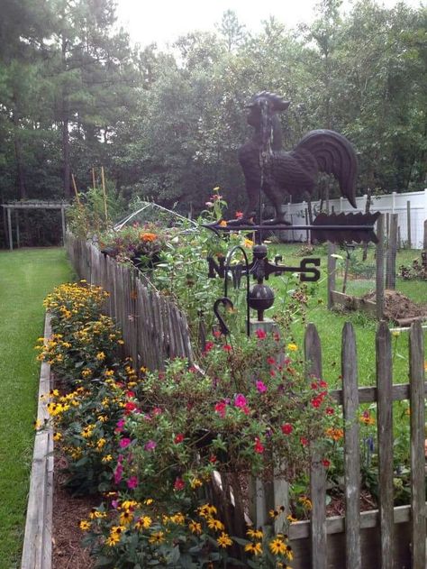 Diy Garden Fence, Country Garden Decor, Garden Interior, Garden Vines, The Secret Garden, Fence Ideas, Backyard Fences, Wooden Fence, Interior Garden