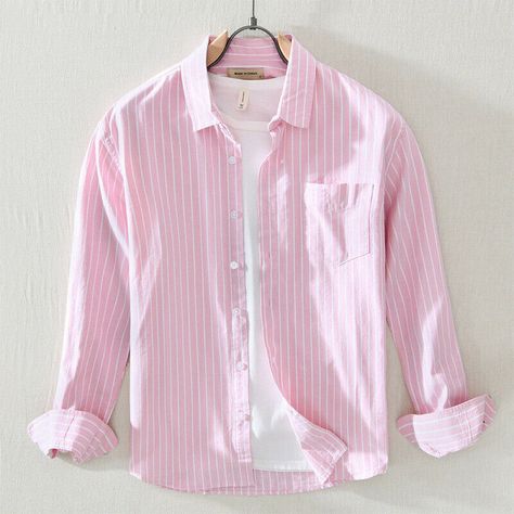 Product Description * Item: Men Simple Vertical Stripes Youth Tops Casual Fashion Long Sleeve Cardigan Shirt * Condition: 100% Brand New * Color: White   Light Blue   Yellow   Pink  * Size:Asian M-3XL * Package:1pc Shirt (without any accessories ）    Please note: 1.Please allow a little error due to manual measurement. 2.The color maybe a little difference because of the light,screen reflection etc. 3.If you are not sure what size to choose, you can tell us your height and weight, we will recomm Pink Shirt Men, Vertical Striped Shirt, Oc Stuff, Mohsin Khan, Business Casual Shirts, Clothes Men, Womens Dress Suits, Men Wear, Cardigan Shirt