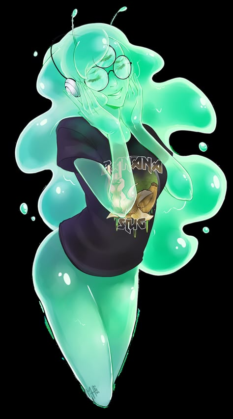 Heavy Metal Slime by Moksis Monster Oc, Slime Girl, Banana Slug, Slimes Girl, Alien Tattoo, Alien Girl, Alien Character, Art People, Cute Monsters