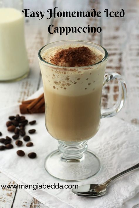 Iced Cappuccino Recipe, Cappuccino Recipe, Iced Cappuccino, Frozen Coffee, Cappuccino Coffee, Cold Treats, Flavor Ice, Coffee Drink Recipes, Ice Coffee Recipe