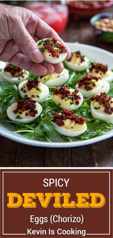 Mexican Deviled Eggs, Chorizo Appetizer, Spicy Deviled Eggs, Holiday Appetizers Easy, Tasty Meatballs, Holiday Appetizer, Homemade Dinner Rolls, Deviled Eggs Recipe, Savory Appetizer