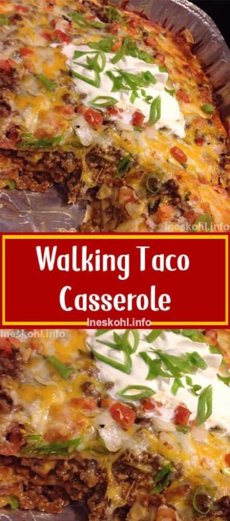 Mexican Lasagna Chicken, Mexican Food Recipes Beef, Walking Taco Casserole, Walking Taco, Walking Tacos, Low Carb Mexican, Taco Casserole, Tater Tots, Easy Casserole Recipes