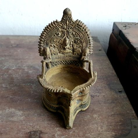 . . Gajalakshmi lamp auspicious rare original style exceptional quality and detailing, bronze 2nd Generation hand casted by wax mould process, old collectible in mint condition, all sides moulded pattern, intricate detailing. . . Dimensions 5.5 inches tall 3.75 inches across . . . 🏷 Now on Sale. 🛒 Buy directly from our Website, Link in Bio. 📦 Free Shipping within India. 🚫 No Exchange/ Returns/ Refund. ❗️Goods once sold will not be taken back. . Tag your home decor pictures @indiantiquecoll... Indian Academia, Wax Molds, Decor Pictures, Antiques For Sale, Antique Decor, Website Link, Antique Shops, Home Decor Pictures, Oil Lamps