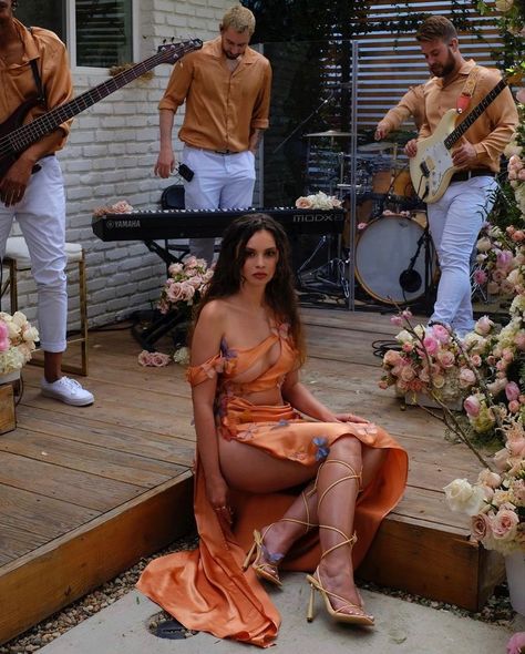 Sabrina Claudio, Butterfly Dress, Orange Dress, Soft Black, Satin Dresses, 30 Minutes, Celebrity Style, Girl Fashion, Cute Outfits