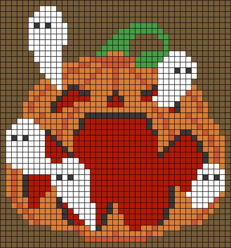 Halloween Graphgan Pattern Free, Crochet Grid Patterns Halloween, Halloween Crochet Pixel Grid, Pumpkin Tapestry Crochet, Tapestry Crochet Patterns Halloween, Pixel Art Pattern For Crochet, Halloween Crochet Grid, October Crochet Ideas, Pumpkin Alpha Pattern