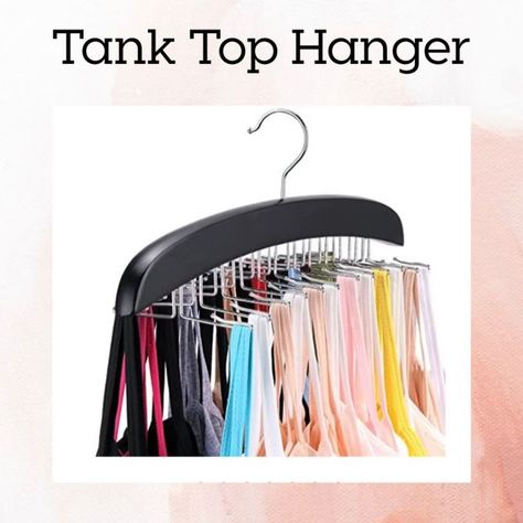 CLICK THE PHOTO TO SHOP! || tank top hanger, home organization, closet organization, the home edit, closet hack, home blogger Hanging Tank Tops In Closet, The Home Edit Closet, Home Edit Closet, Tank Top Organization, Hanging Tank Tops, Home Organization Closet, Tank Top Hanger, Hanger Closet, Closet Hangers