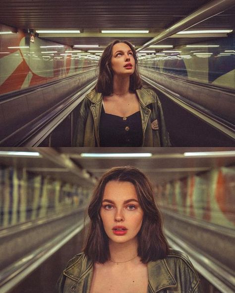 City Fashion Photography, Retro Photoshoot, Hair Inspiration Short, Street Portrait, U Bahn, Female Portraits, Photography Poses Women, Cinematic Photography, Poses For Photos